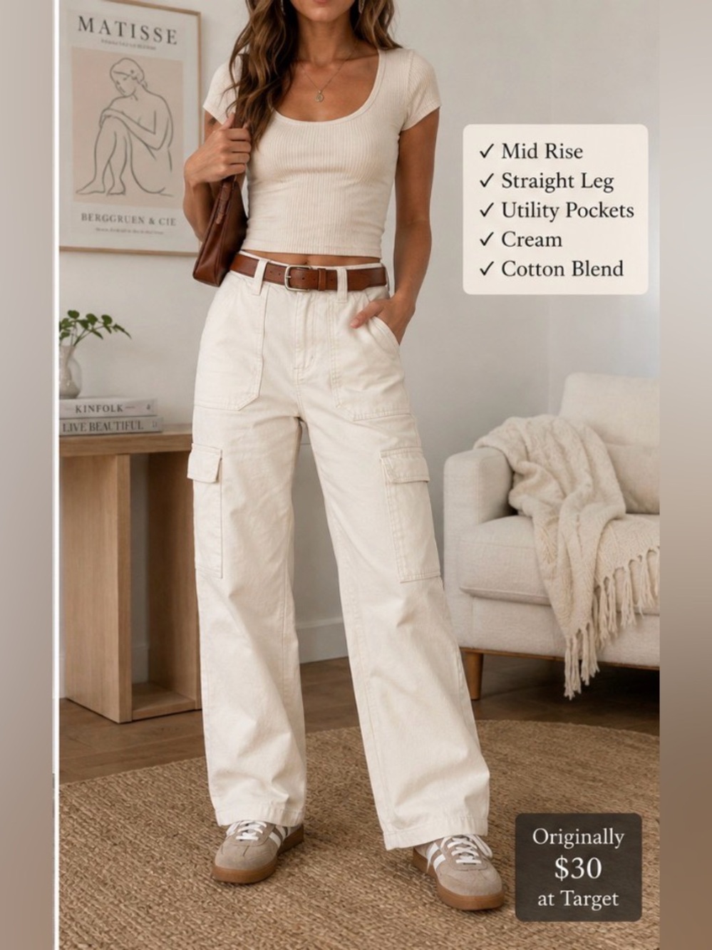 Universal Thread Women’s Mid-Rise Straight Leg Utility Cargo Pants